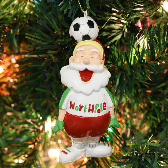 Soccer Santa Sports Christmas Ornament {5}