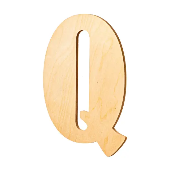 23 In. Letter Q, Unfinished Vintage Wood Letter (Q) {2}
