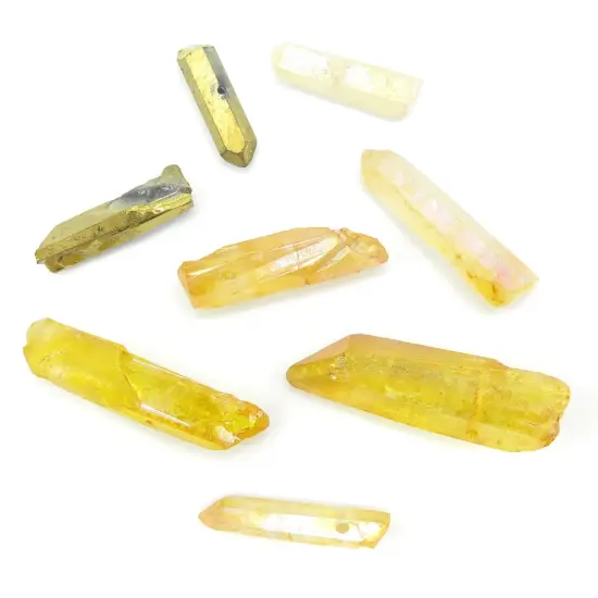 Warm Amber & Gold ~ Mix of Electroplated Quartz Beads (NS642) (8x) {2}