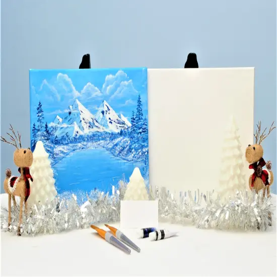 Winter Paint Kit - Crystal Pond Acrylic Painting Kit & Video Lesson, DIY Christmas Craft, Beginner Painting, Painting Gift Set, Paint Party {2}