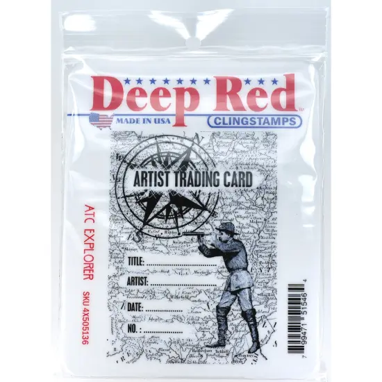 Deep Red Stamps ATC Explorer Rubber Cling Stamp 2.6 x 3.6 inches {2}