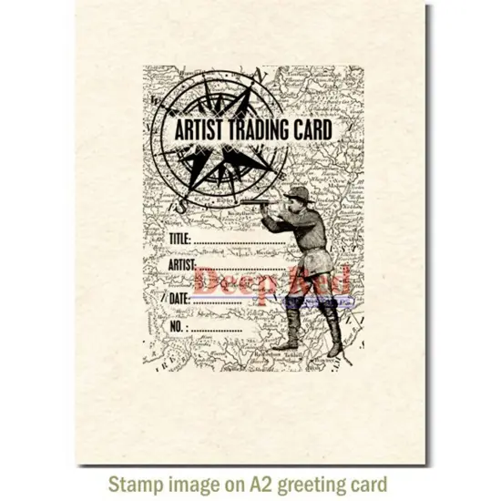 Deep Red Stamps ATC Explorer Rubber Cling Stamp 2.6 x 3.6 inches {3}