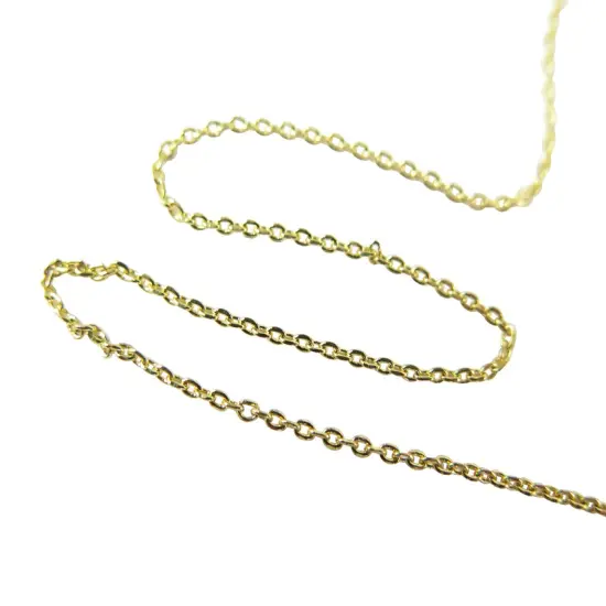 Dainty Gold Plated Faceted Cable Chain (C931) (6') {2}