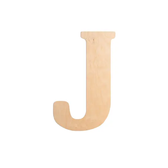 23 In. Letter J, Unfinished Vintage Wood Letter (J) {1}