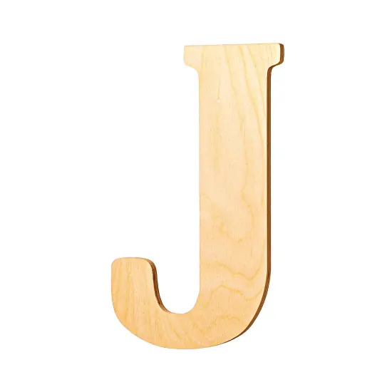 23 In. Letter J, Unfinished Vintage Wood Letter (J) {2}