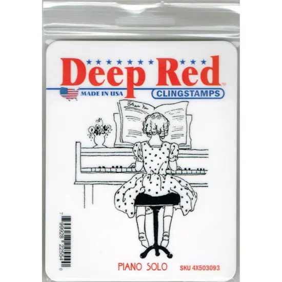 Deep Red Stamps Piano Solo Rubber Cling Stamp 3.1 x 3.1 inches {2}
