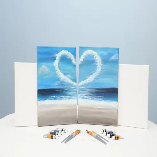 Paint Kit - Beach Love Acrylic Painting Kit & Video Lesson, DIY Craft, Painting Gift Set, Beginner Painting, Paint At Home, Paint Party {2}