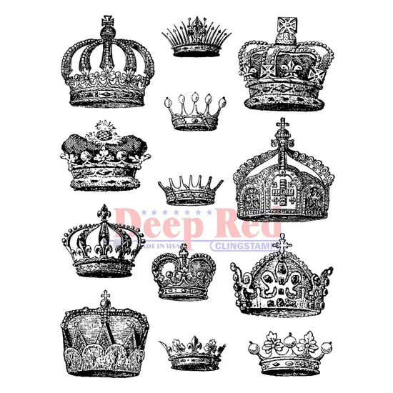 Deep Red Stamps Crown Collection Rubber Cling Stamp 3 x 4 inches {1}