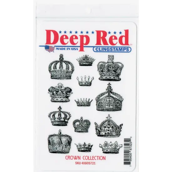 Deep Red Stamps Crown Collection Rubber Cling Stamp 3 x 4 inches {2}