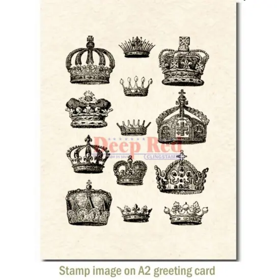 Deep Red Stamps Crown Collection Rubber Cling Stamp 3 x 4 inches {3}