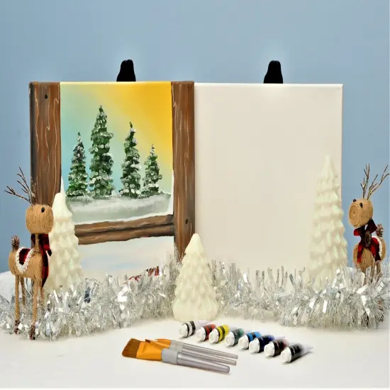 Christmas Paint Kit - Winter Fun Acrylic Painting Kit & Video Lesson, Art Gift Set, DIY Christmas Craft, Beginner Painting, Paint At Home, Paint Party {2}