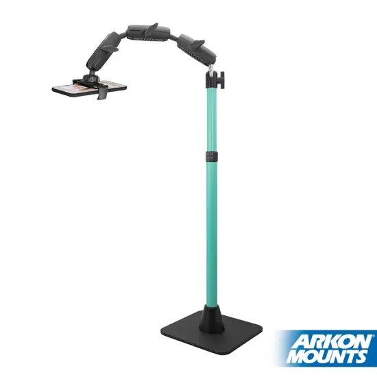Arkon Mounts HD8RV29TL Pro Stand Phone or Camera Stand for Baking or Crafting Videos with Teal Extension Pole {2}