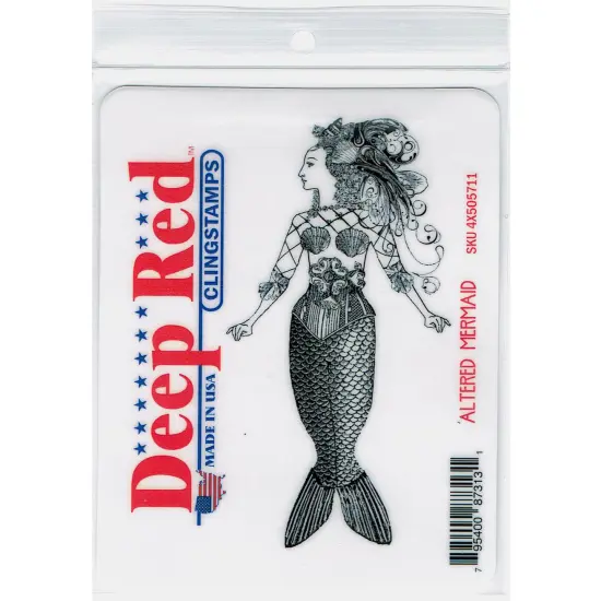 Deep Red Stamps Altered Mermaid Rubber Cling Stamp 2.2 x 4.1 inches {2}