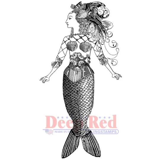 Deep Red Stamps Altered Mermaid Rubber Cling Stamp 2.2 x 4.1 inches {1}
