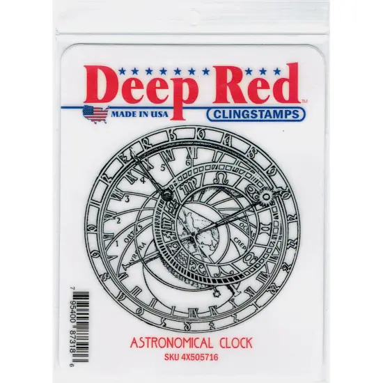 Deep Red Stamps Astronomical Clock Rubber Cling Stamp 3.1 x 3 inches {2}