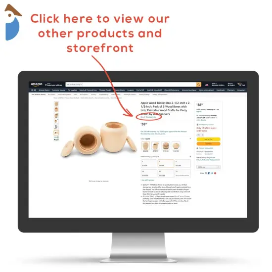 Apple Wood Trinket Box 2-1/2", Unfinished for Home Decor & Craft | Woodpeckers {5}