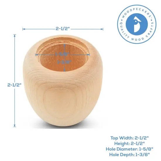 Apple Wood Trinket Box 2-1/2", Unfinished for Home Decor & Craft | Woodpeckers {3}