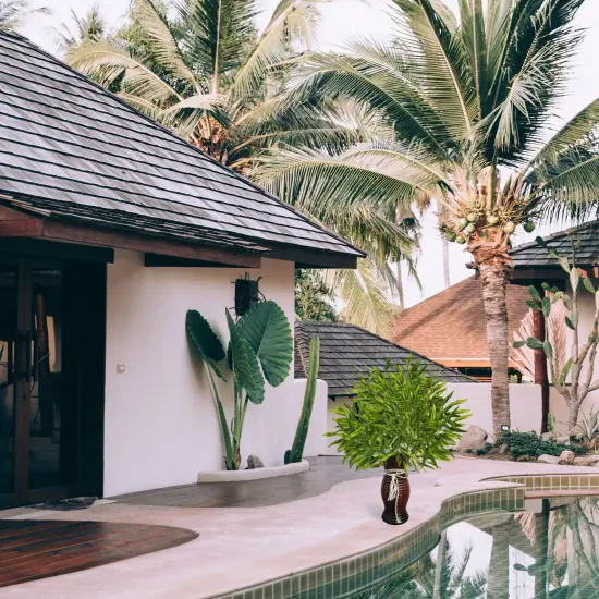 Grand Verde Bamboo Tree Branches 23&rdquo; Tall Stems Artificial Plants Faux Greenery Plastic Green Leaves, DIY Outdoor Fence Decoration, 6pcs Bulk {5}