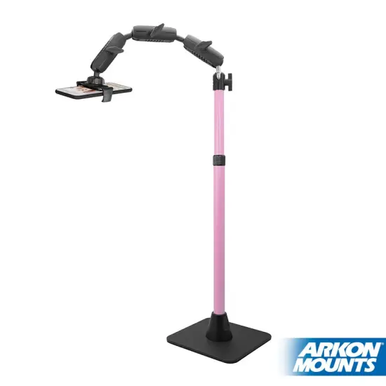 Arkon Mounts HD8RV29PK Pro Stand Phone or Camera Stand for Baking or Crafting Videos with Pink Extension Pole {2}