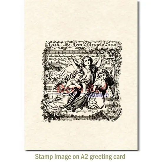 Deep Red Stamps Angels Sing Rubber Cling Stamp 3.1 x 3 inches {3}