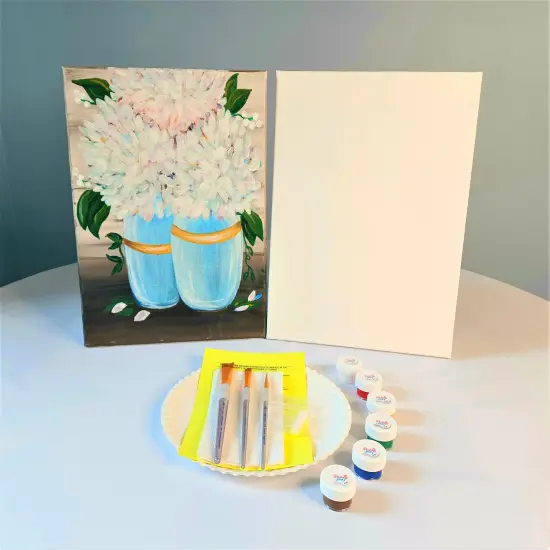 Paint Kit - Summer Hydrangeas Acrylic Painting Kit & Video Lesson, DIY Canvas Art, Paint At Home, Painting Gift Set, Paint Party {2}
