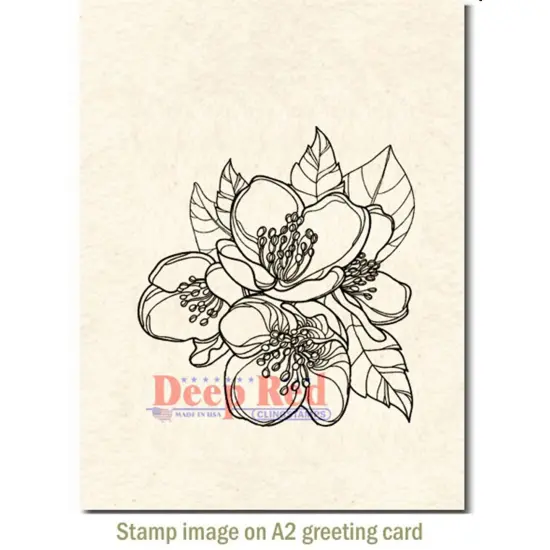 Deep Red Stamps Magnolia Blossom Rubber Cling Stamp 3 x 3.2 inches {4}