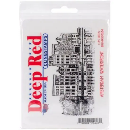 Deep Red Stamps Amsterdam Waterfront Rubber Cling Stamp 4 x 2.5 inches {2}