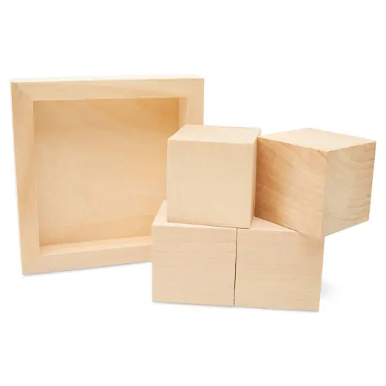 DIY Wood Block Puzzle, 1-3/4 inch Wood Cubes in Wood Tray, 4 or 9 Pieces | Woodpeckers {5}