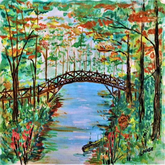 Autumn in the Park Watercolor Painting Kit & Video Lesson, Autumn Painting, DIY Canvas Art Kit {1}