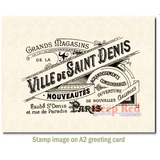 Deep Red Stamps Ville de Saint Denis Rubber Cling Stamp 4.2 x 2.75 inches {3}
