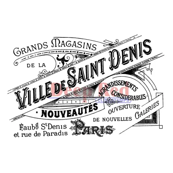 Deep Red Stamps Ville de Saint Denis Rubber Cling Stamp 4.2 x 2.75 inches {1}