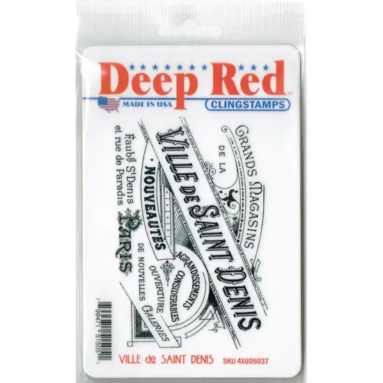 Deep Red Stamps Ville de Saint Denis Rubber Cling Stamp 4.2 x 2.75 inches {2}