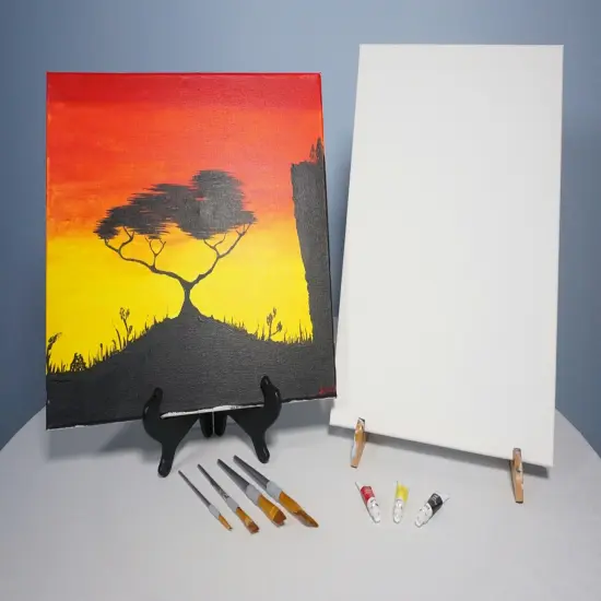 Paint Kit - African Savannah Acrylic Painting Kit & Video Lesson, DIY Craft, Painting Gift Set, Beginner Painting, Paint At Home, Paint Party {2}