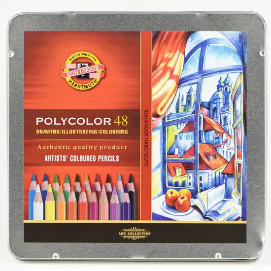 Polycolor Pencil Set, 48 Piece, Assorted Colors in a Tin {1}