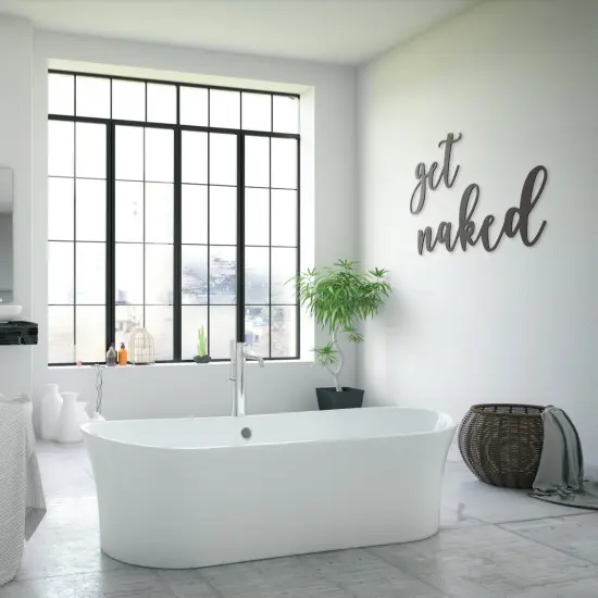 Unfinished Wooden Cursive "Get Naked" {3}