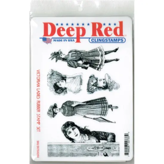 Deep Red Stamps Victorian Ladies Rubber Cling Stamp Set 4.25 x 5.5 inches {2}