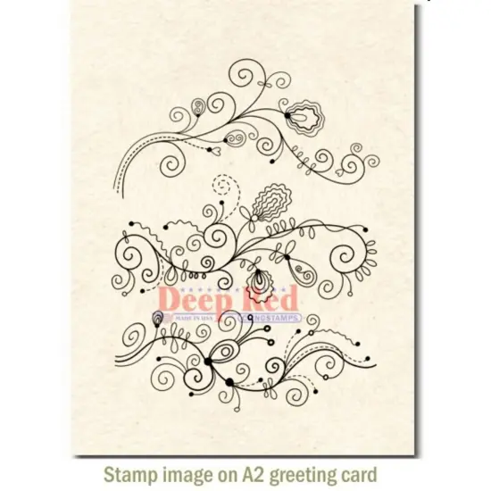 Deep Red Stamps Doodle Borders Rubber Cling Stamp Set 3 x 4 inches {3}