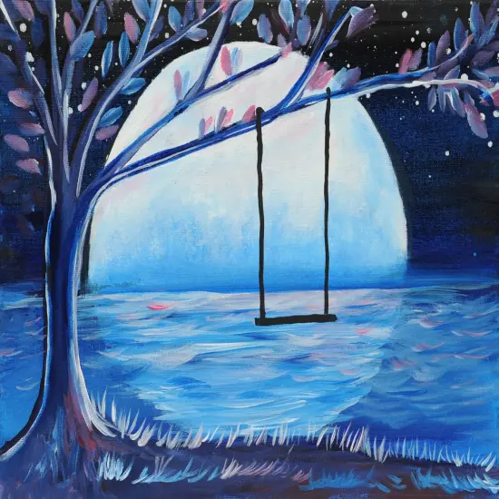 Paint Kit - Swing With A View Acrylic Painting Kit & Video Lesson, DIY Craft, Beginner Painting, Painting Gift Set, Paint Party {1}