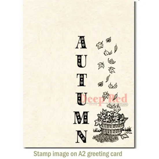 Deep Red Stamps Autumn Leaves Border Rubber Cling Stamp 2.2 x 4 inches {3}