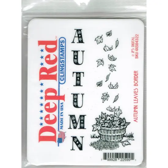 Deep Red Stamps Autumn Leaves Border Rubber Cling Stamp 2.2 x 4 inches {2}