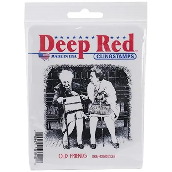 Deep Red Stamps Old Friends Rubber Cling Stamp 3 x 2.8 inches {2}