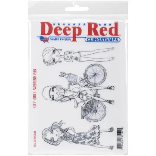 Deep Red Stamps City Girls Weekend Fun Rubber Cling Stamp 4 x 6 inches {2}