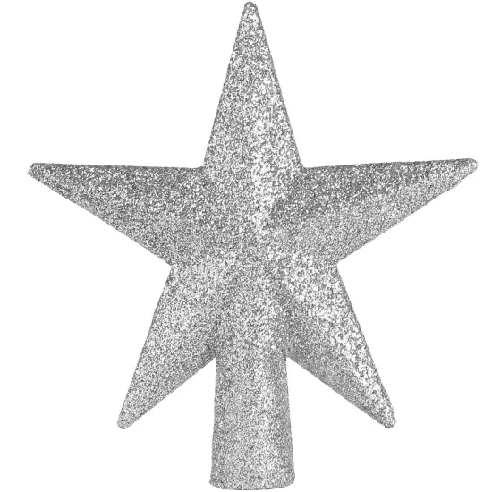 Ornativity Glitter Star Tree Topper - Christmas Silver Decorative Holiday Bethlehem Star Ornament - 8" {2}