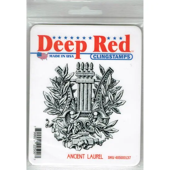 Deep Red Stamps Ancient Laurel Rubber Cling Stamp 3 x 3.25 inches {2}