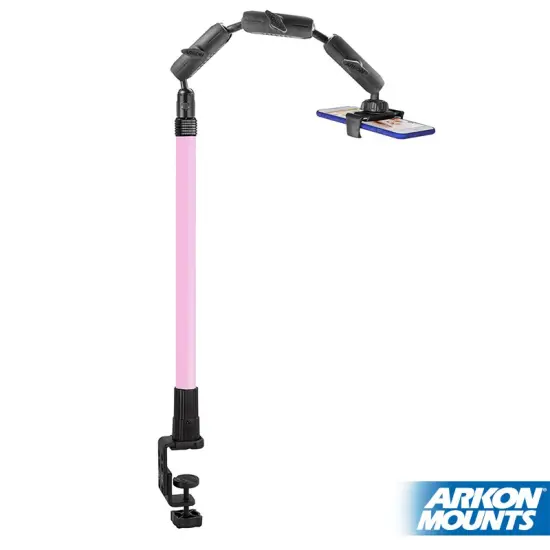 Arkon Mounts CLAMPRV29PK Desk Table Clamp Phone or Camera Pro Stand with Pink Extension Pole {2}