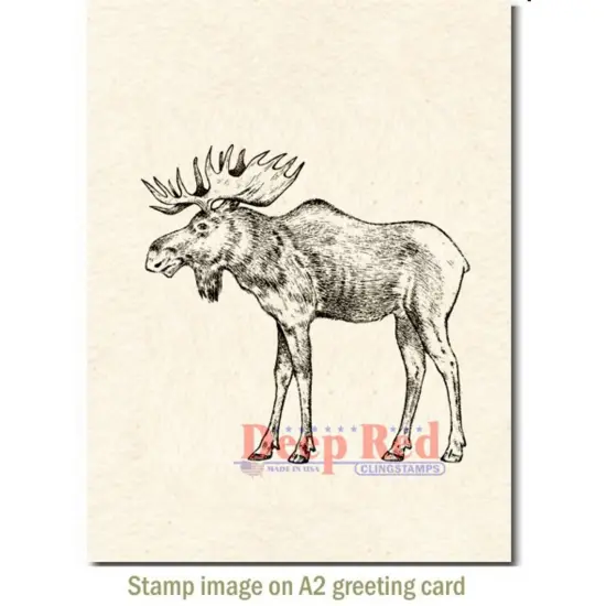 Deep Red Stamps Moose Rubber Cling Stamp 3.2 x 3 inches {4}