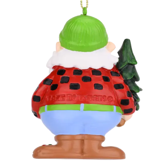 Lumberjack Santa with Xmas Tree Christmas Ornament {3}