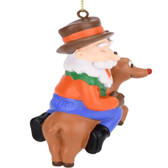 Cowboy Santa Riding Reindeer Christmas Ornament {4}
