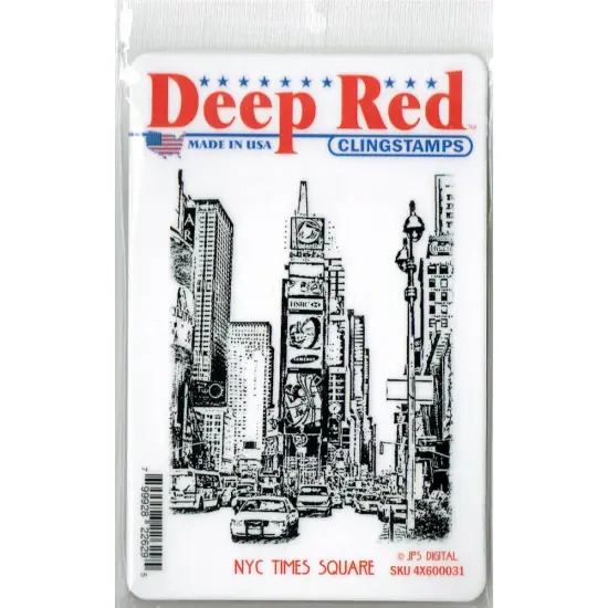 Deep Red Stamps New York Times Square Rubber Cling Stamp 3 x 4 inches {2}