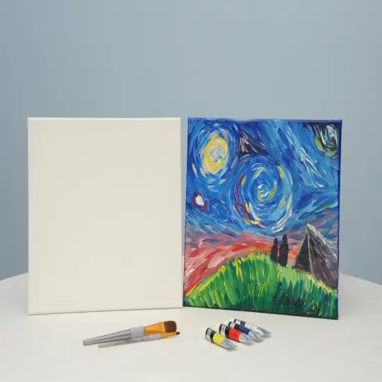 Paint Kit - Starry Night Gazer Acrylic Painting Kit & Video Lesson, DIY Canvas Art Kit, Art Gift Set, Paint and Sip At Home, Beginner Painting,Paint Party {2}